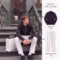 LONG SLEEVE POLO + OFFWHITE LINEN PANTS