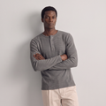 Ribbed Henley — Dark Grey